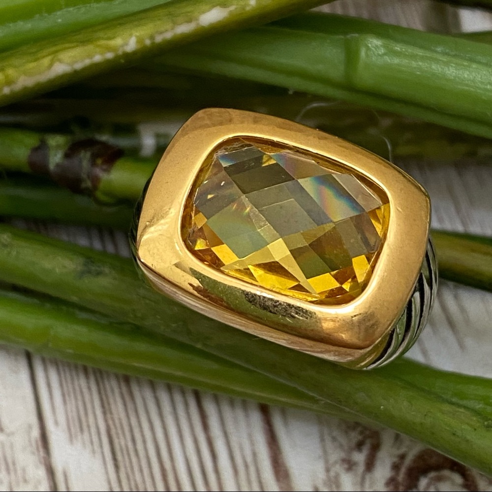 Vintage Citrine Unisex Ring Size 9